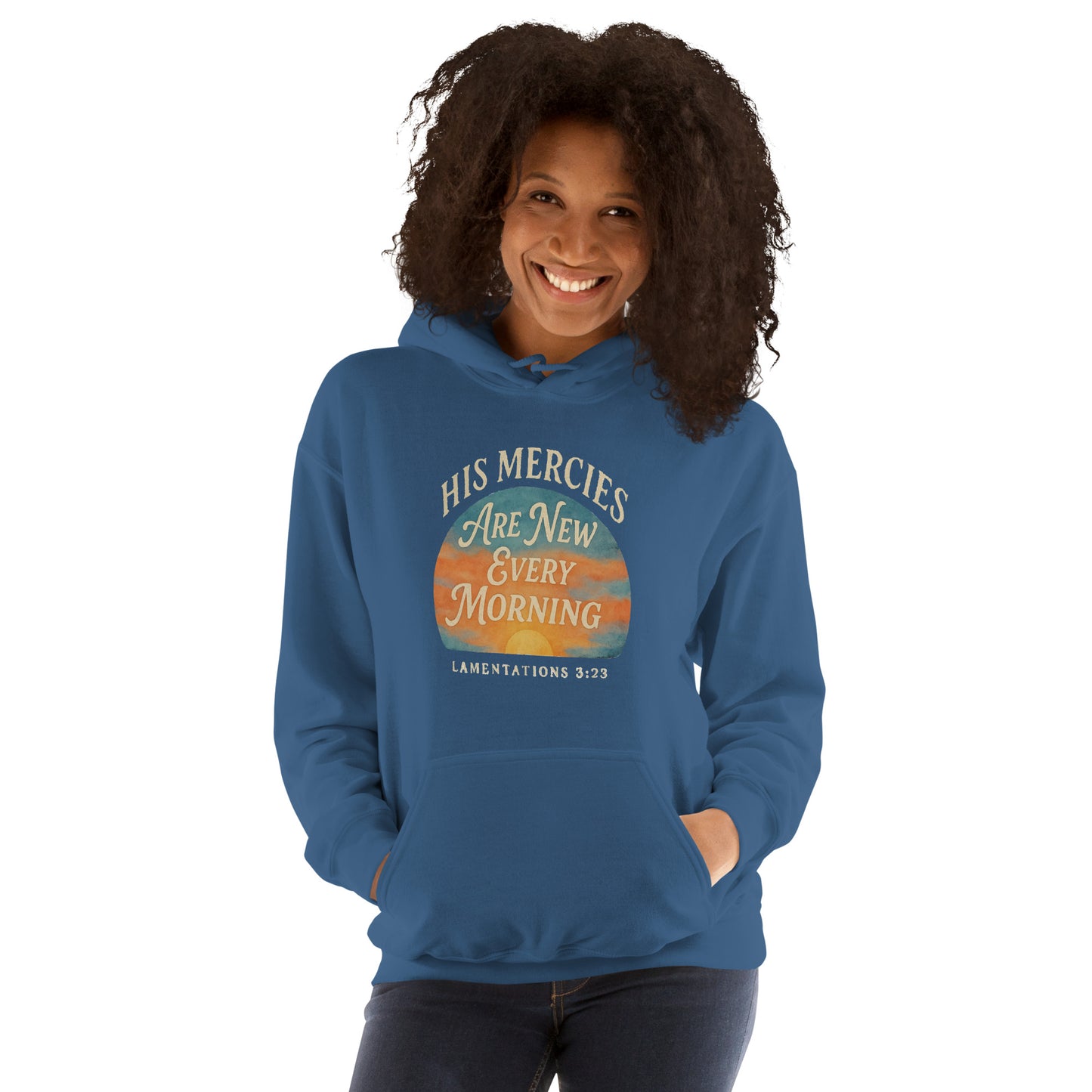 Lamentations 3:23 Bible verse hoodie for women