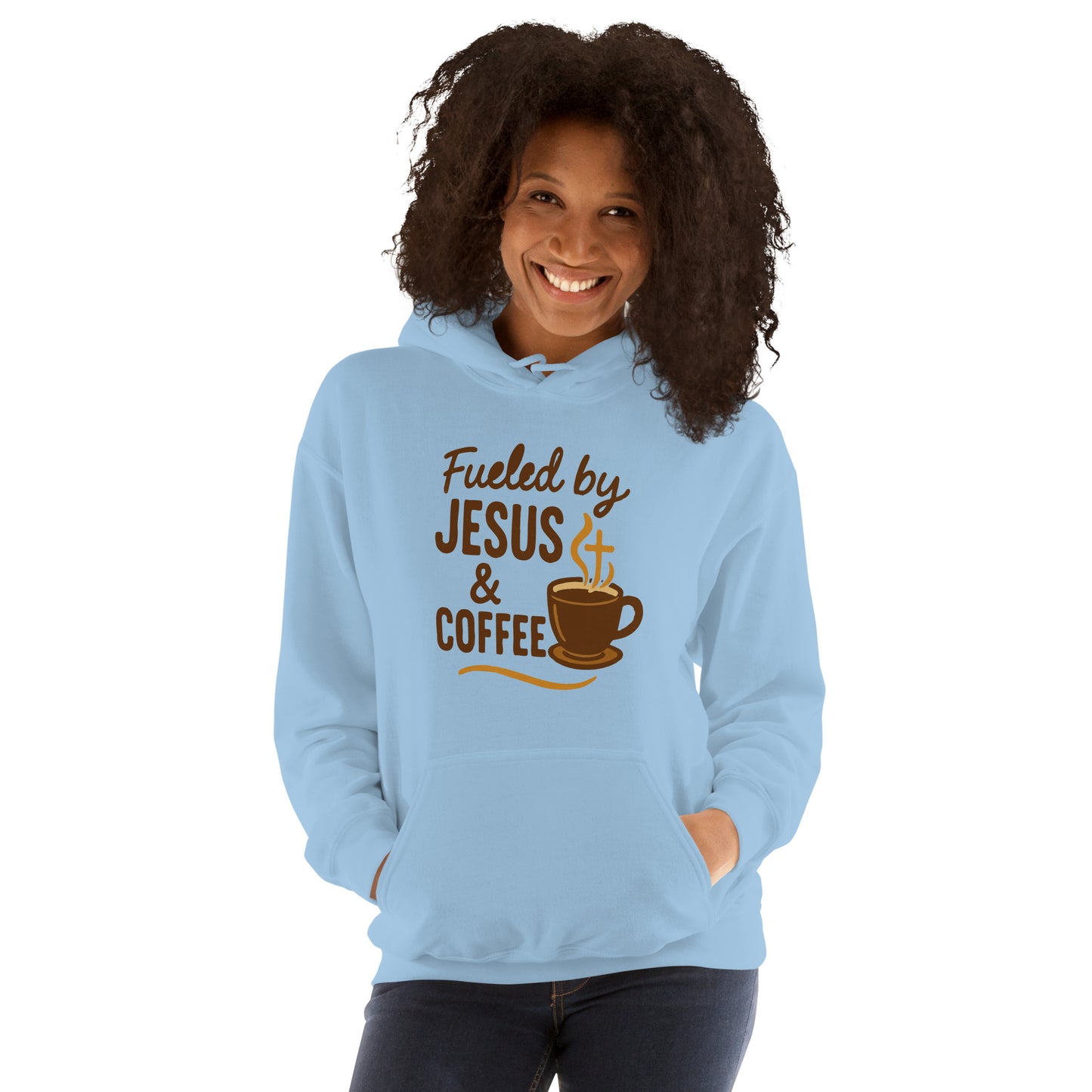 Faith-based hoodie for coffee lovers