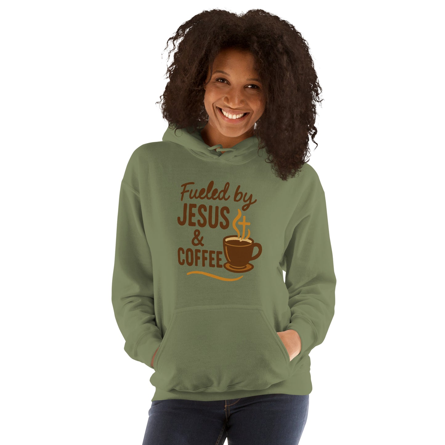 Women’s Fueled by Jesus and Coffee Christian hoodie