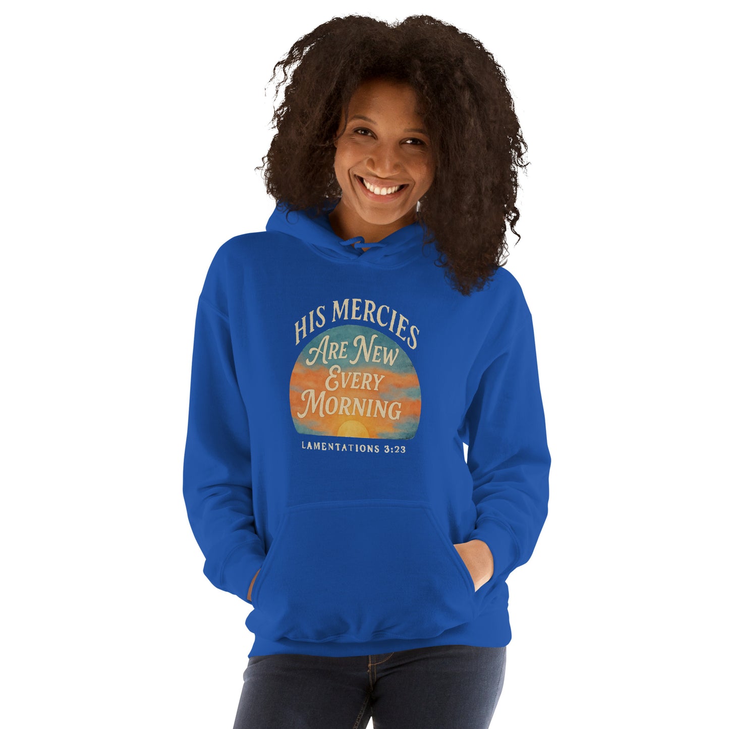 Lamentations 3:23 Bible verse hoodie for women