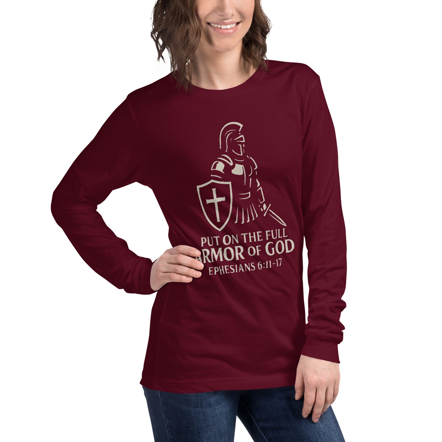 Put on the Full Armor of God Christian long sleeve shirt