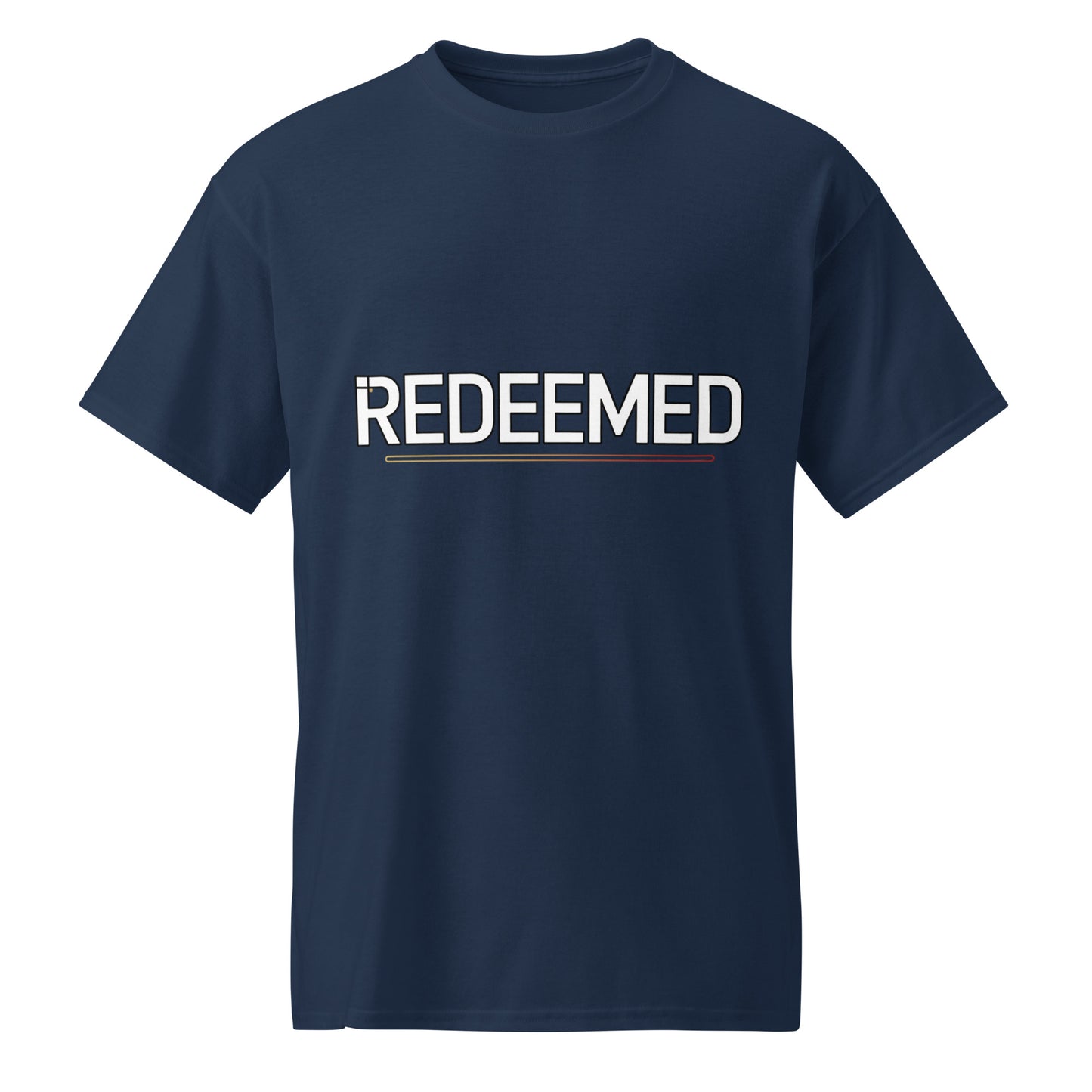 Men’s Christian DryBlend t-shirt Redeemed Ephesians 1:7 design