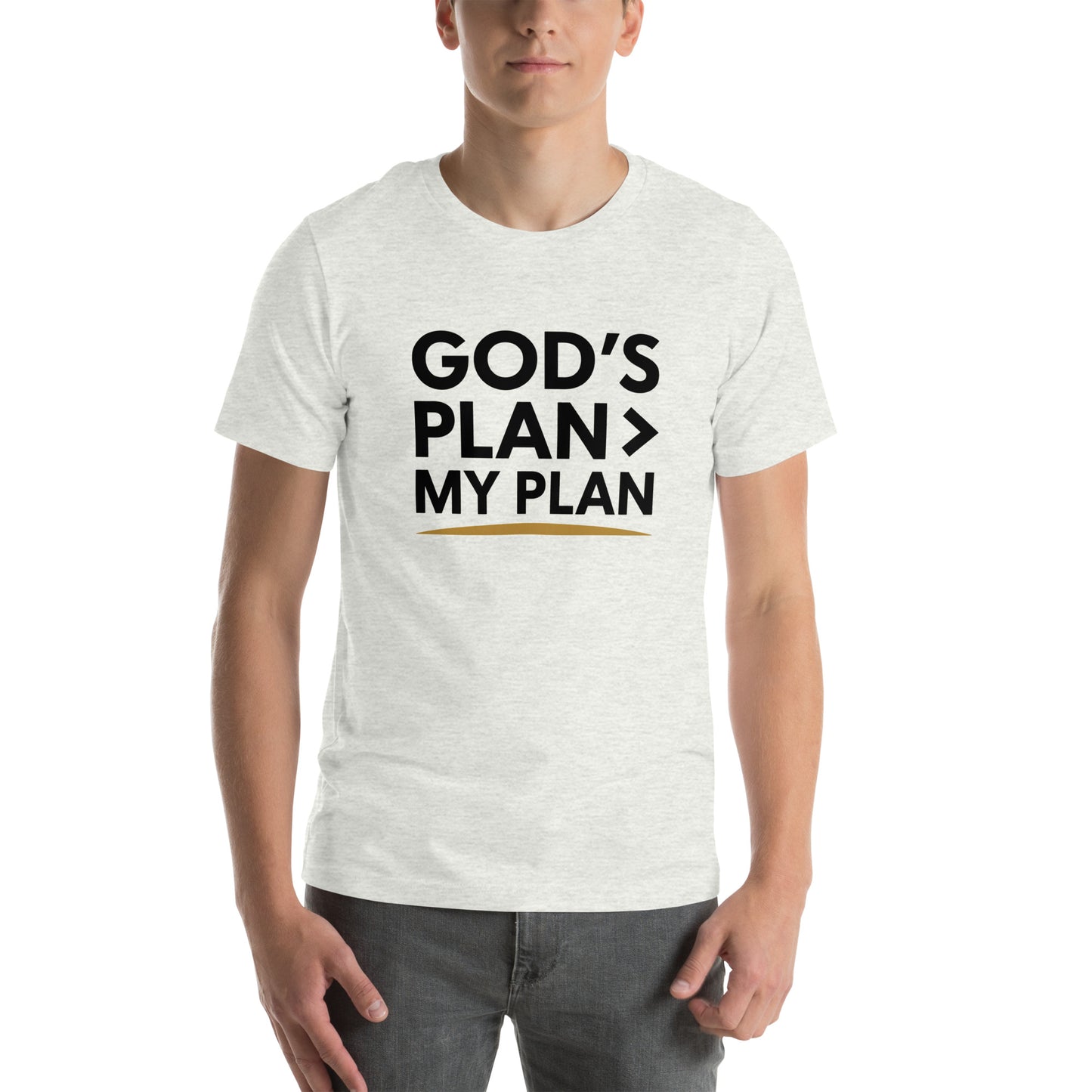 Faith-based men’s tee trusting God’s plan