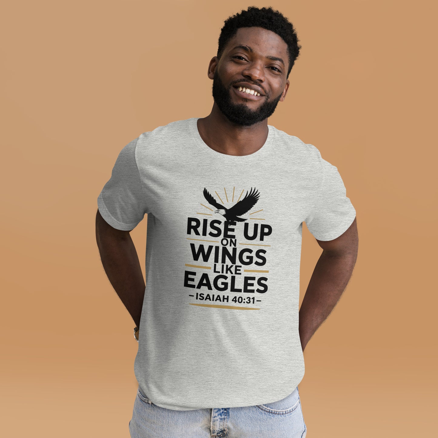 Bible verse shirt for men Rise Up on Wings Like Eagles