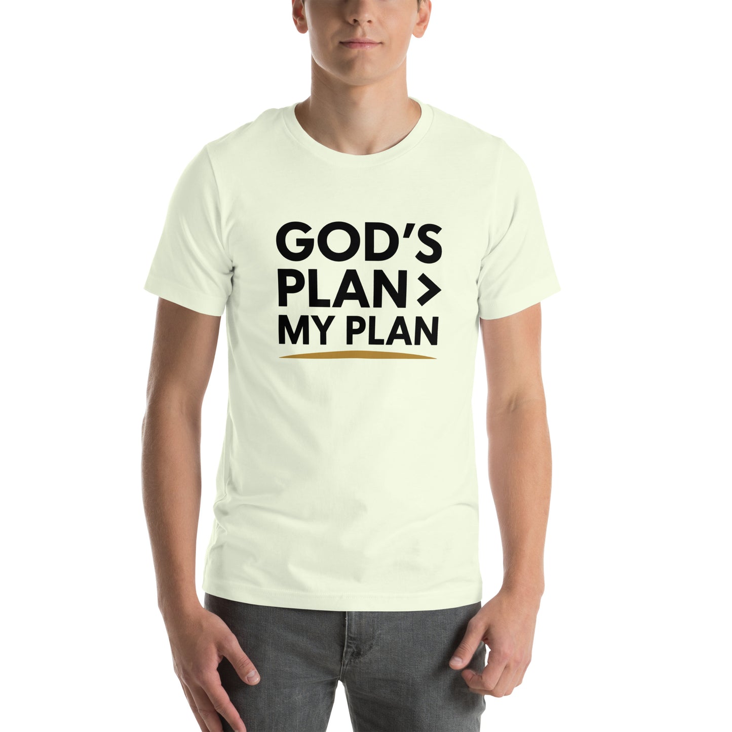 Faith-based men’s tee trusting God’s plan