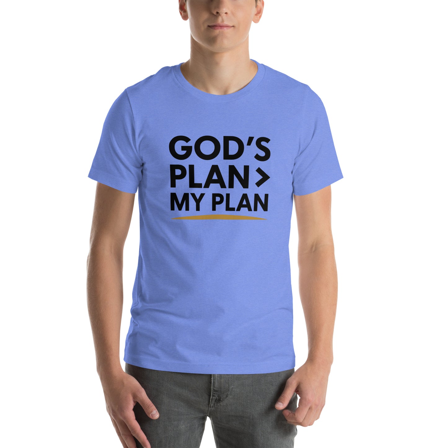 Men’s Christian t-shirt God’s Plan > My Plan design