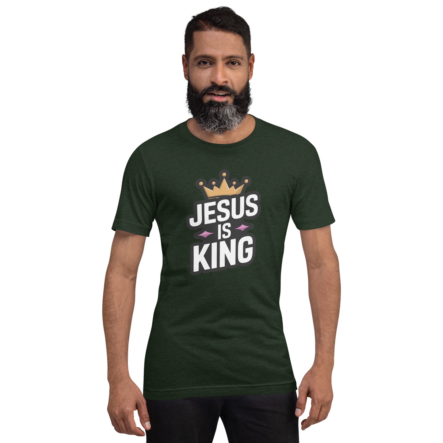 Men’s Christian t-shirt Jesus Is King design