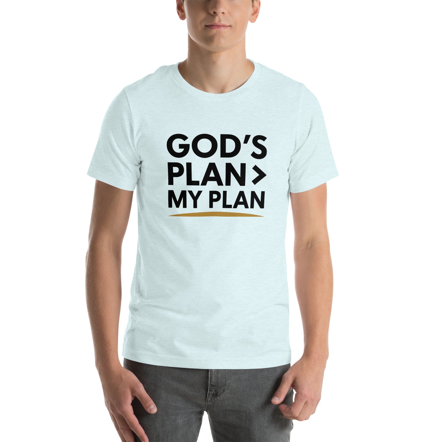 Faith-based men’s tee trusting God’s plan