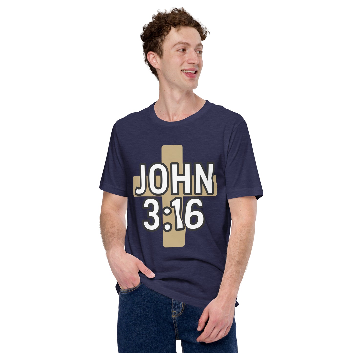 Faith-based men’s tee For God So Loved the World