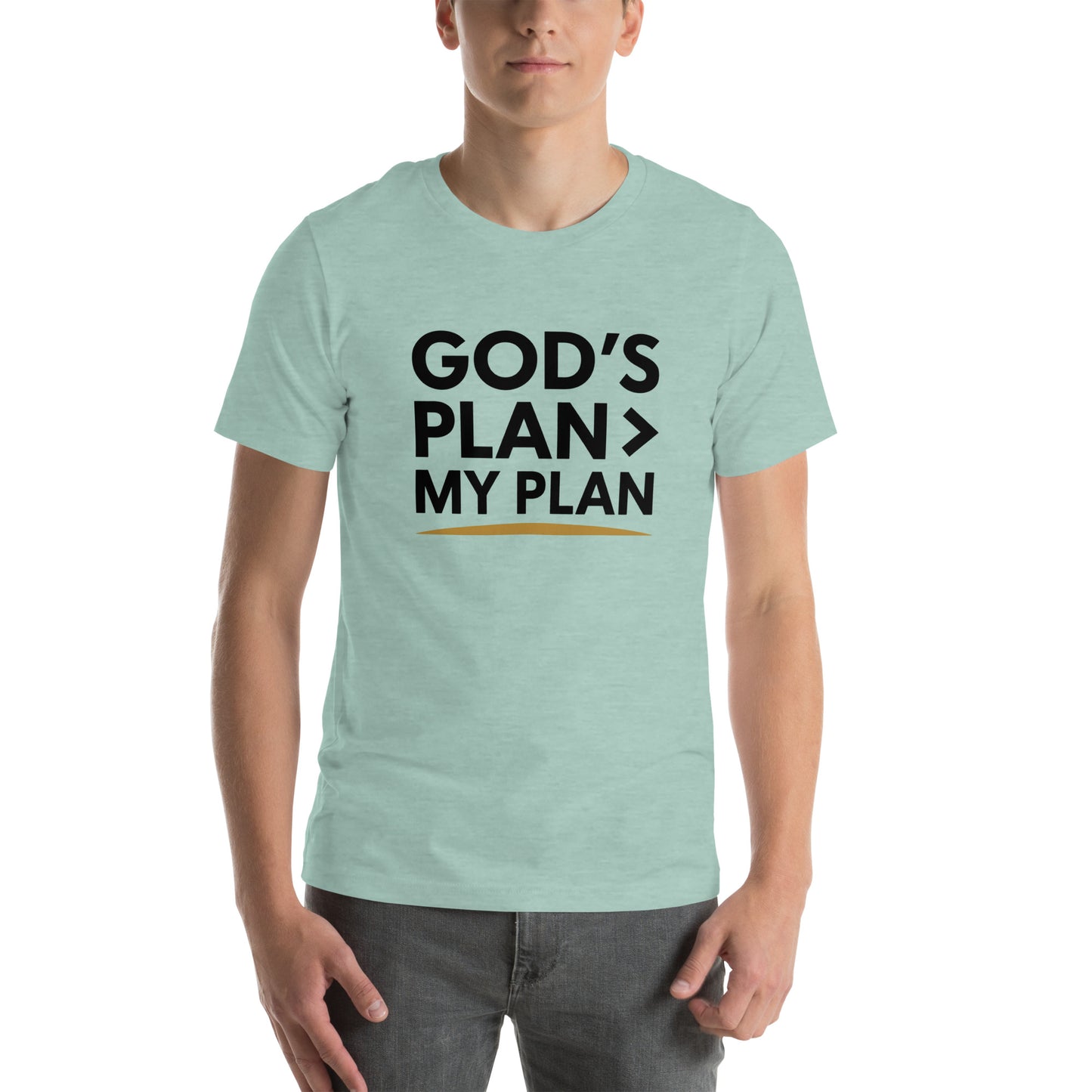 Men’s Christian t-shirt God’s Plan > My Plan design