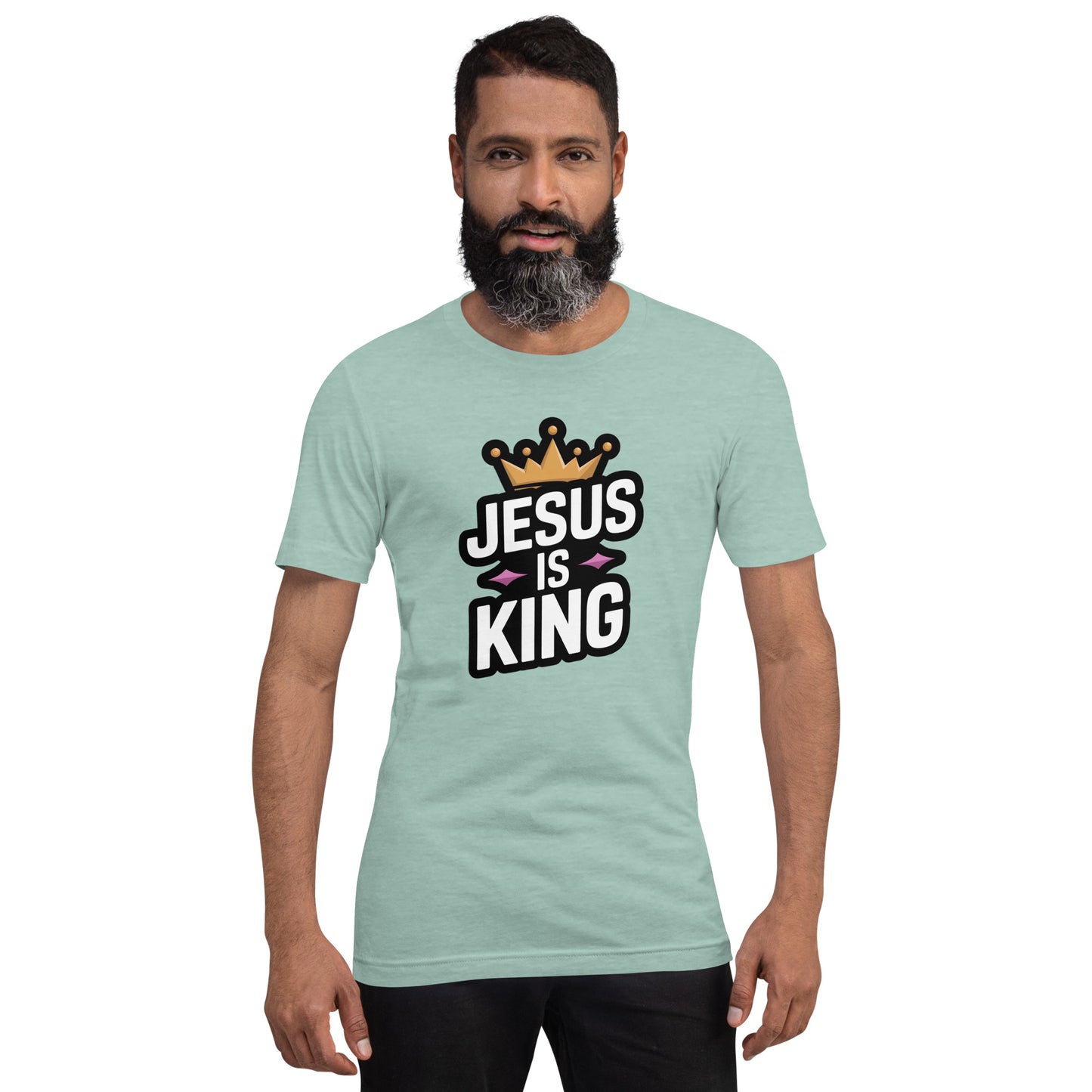 Faith-based men’s shirt proclaiming Jesus Is King