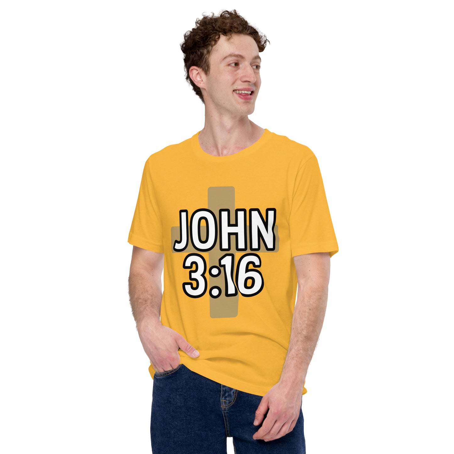 Faith-based men’s tee For God So Loved the World