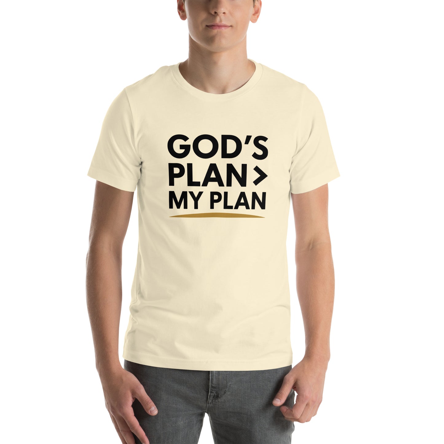 Faith-based men’s tee trusting God’s plan