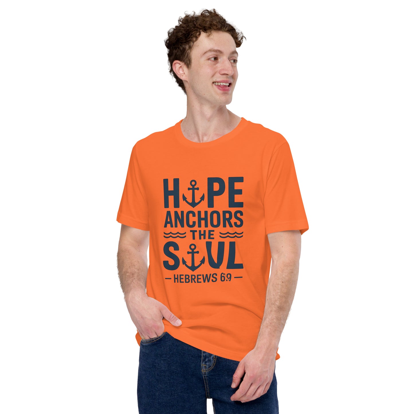 Men’s Christian t-shirt Hope Anchors the Soul Hebrews 6:19