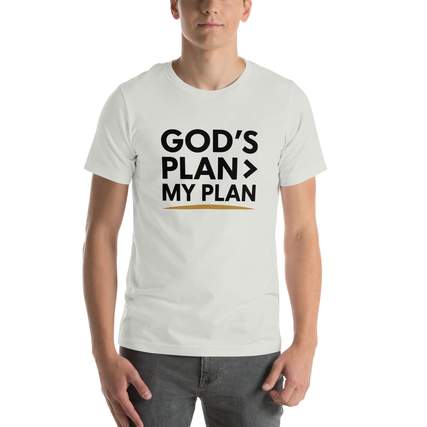 Faith-based men’s tee trusting God’s plan