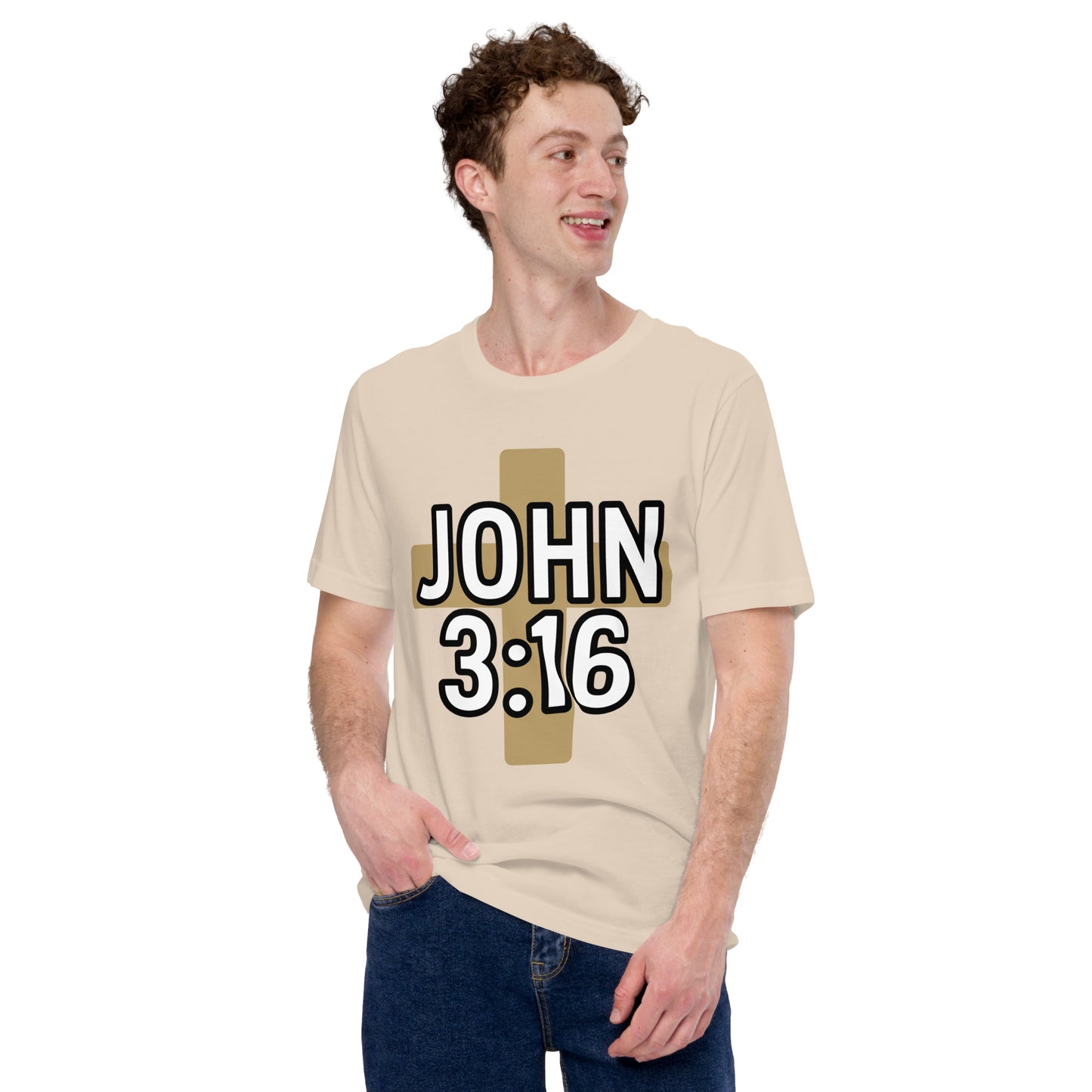 Faith-based men’s tee For God So Loved the World