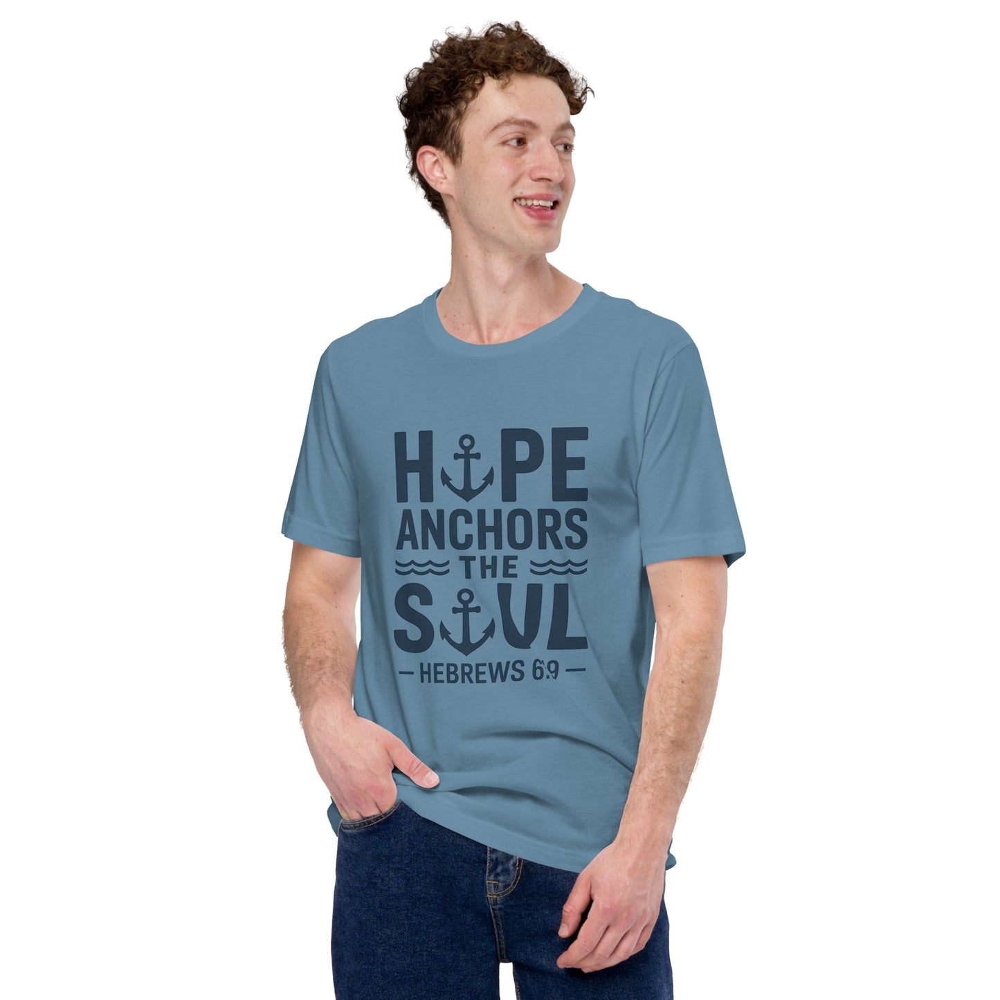 Men’s Christian t-shirt Hope Anchors the Soul Hebrews 6:19