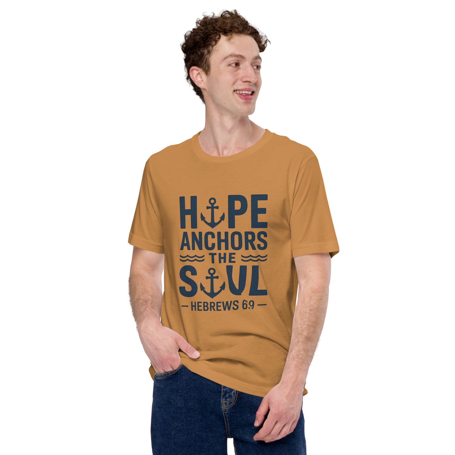 Men’s Christian t-shirt Hope Anchors the Soul Hebrews 6:19