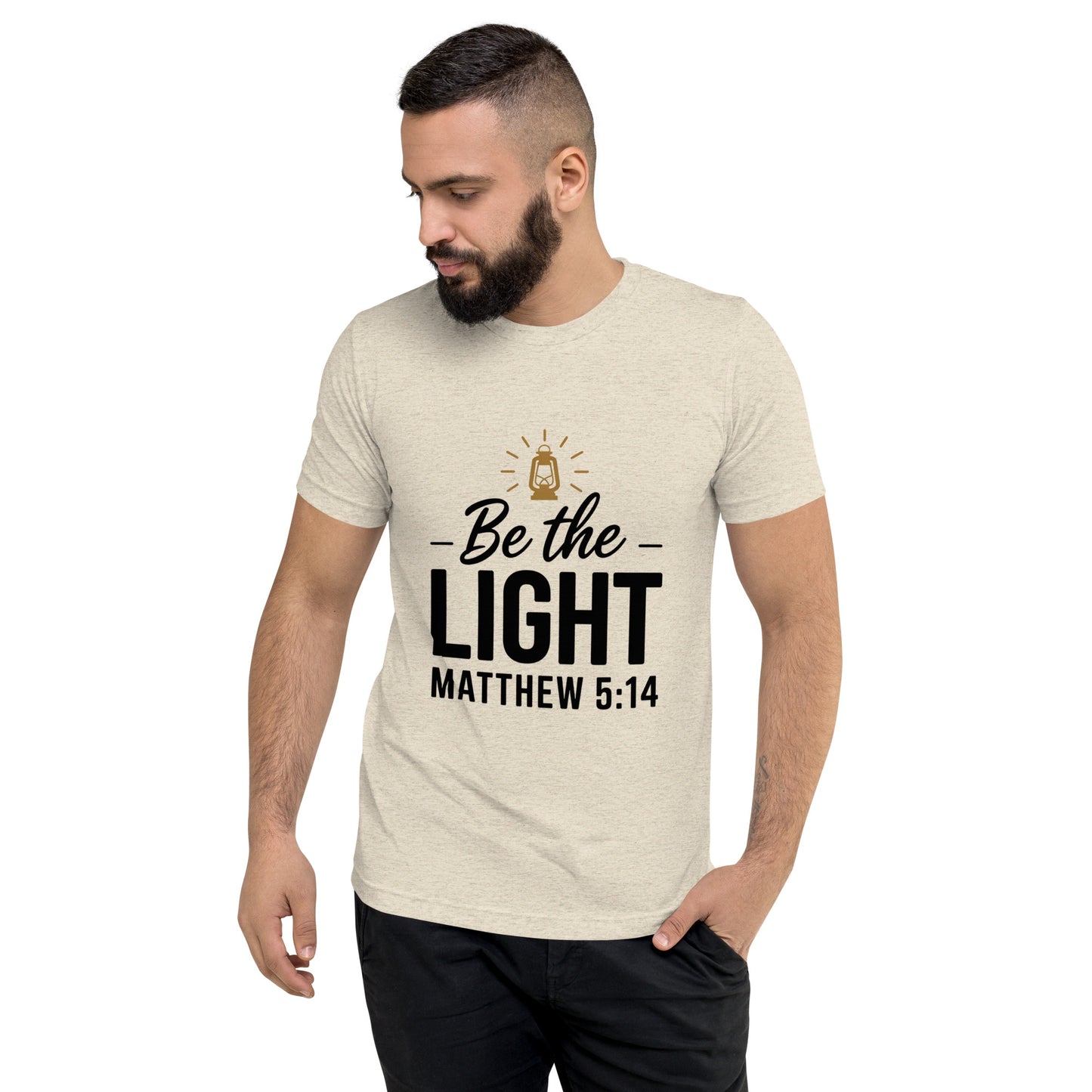 Faith-based men’s fitted t-shirt scripture design