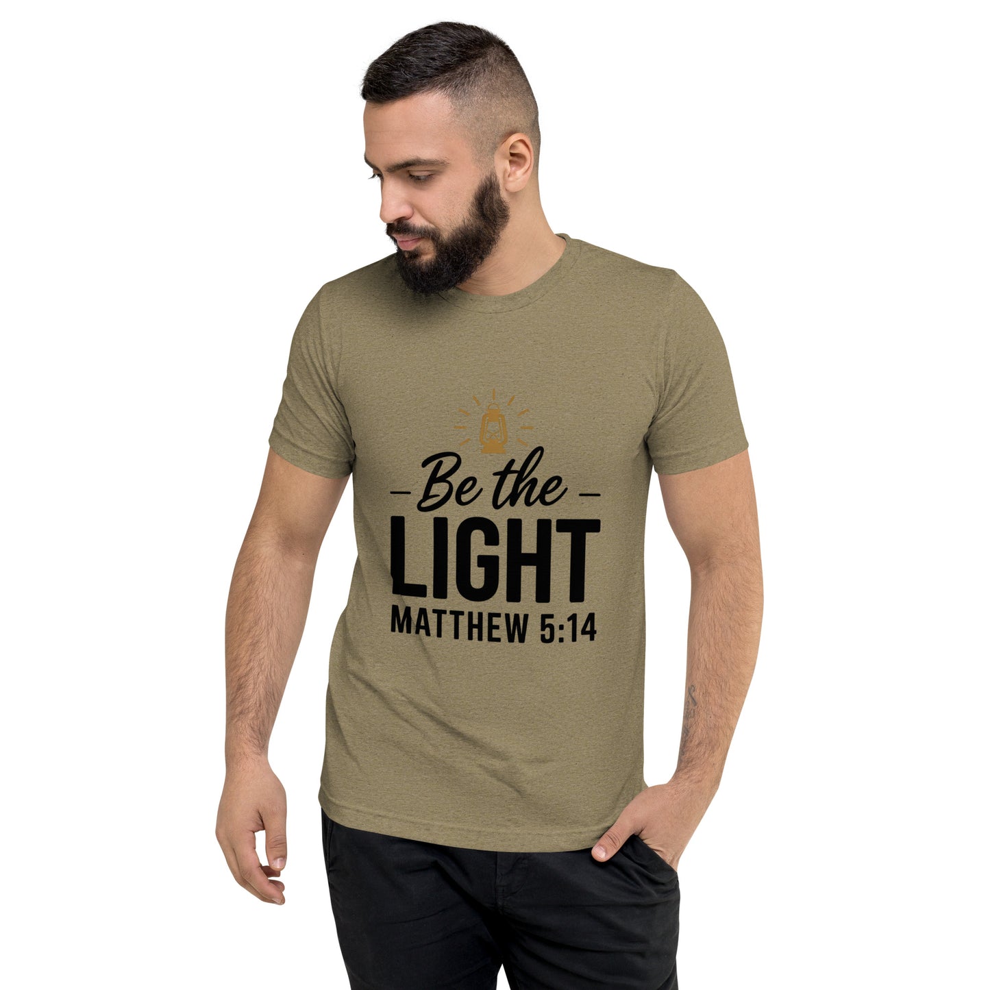 Men’s Christian tri-blend t-shirt Be the Light Matthew 5:16