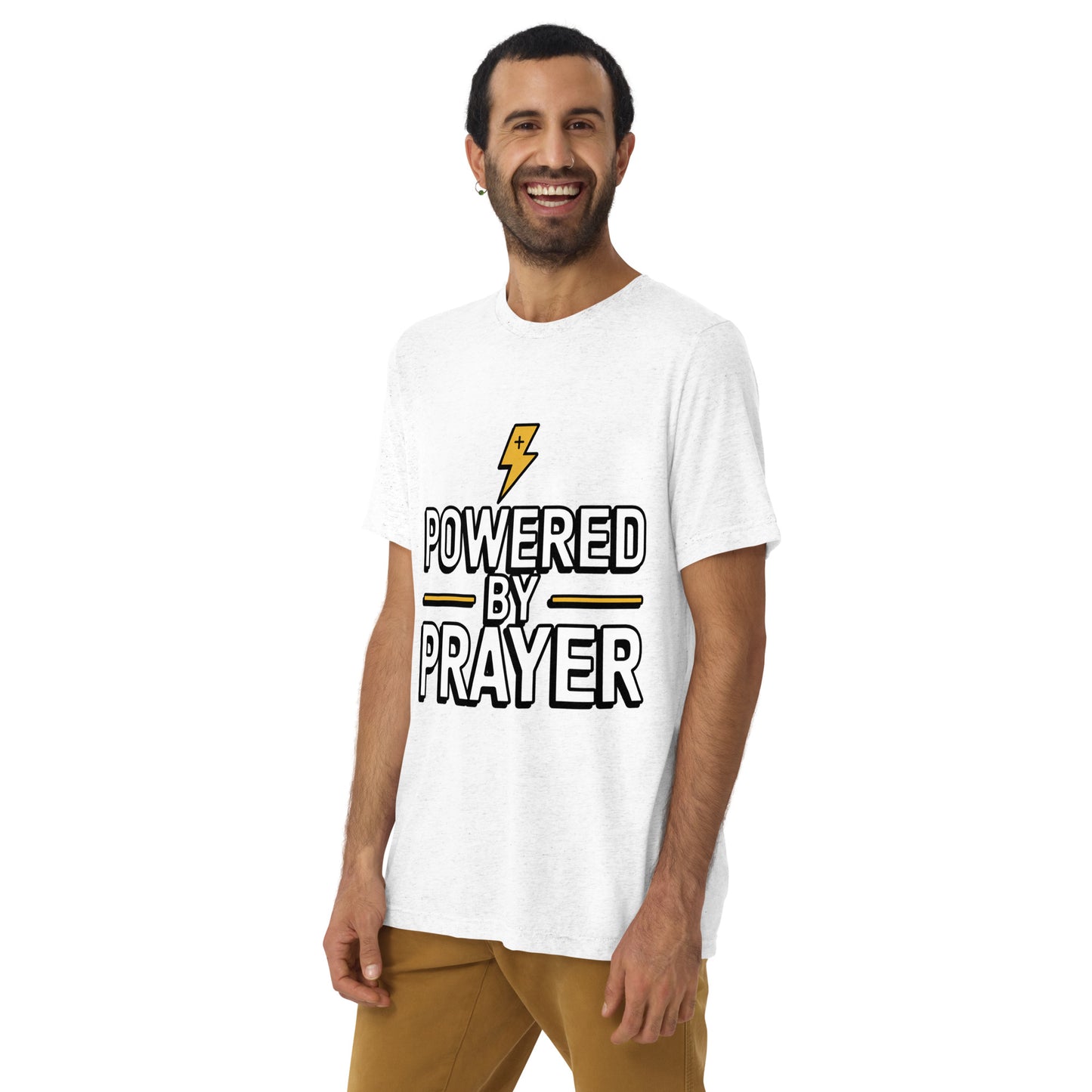 Bible verse shirt for men Powered by Prayer