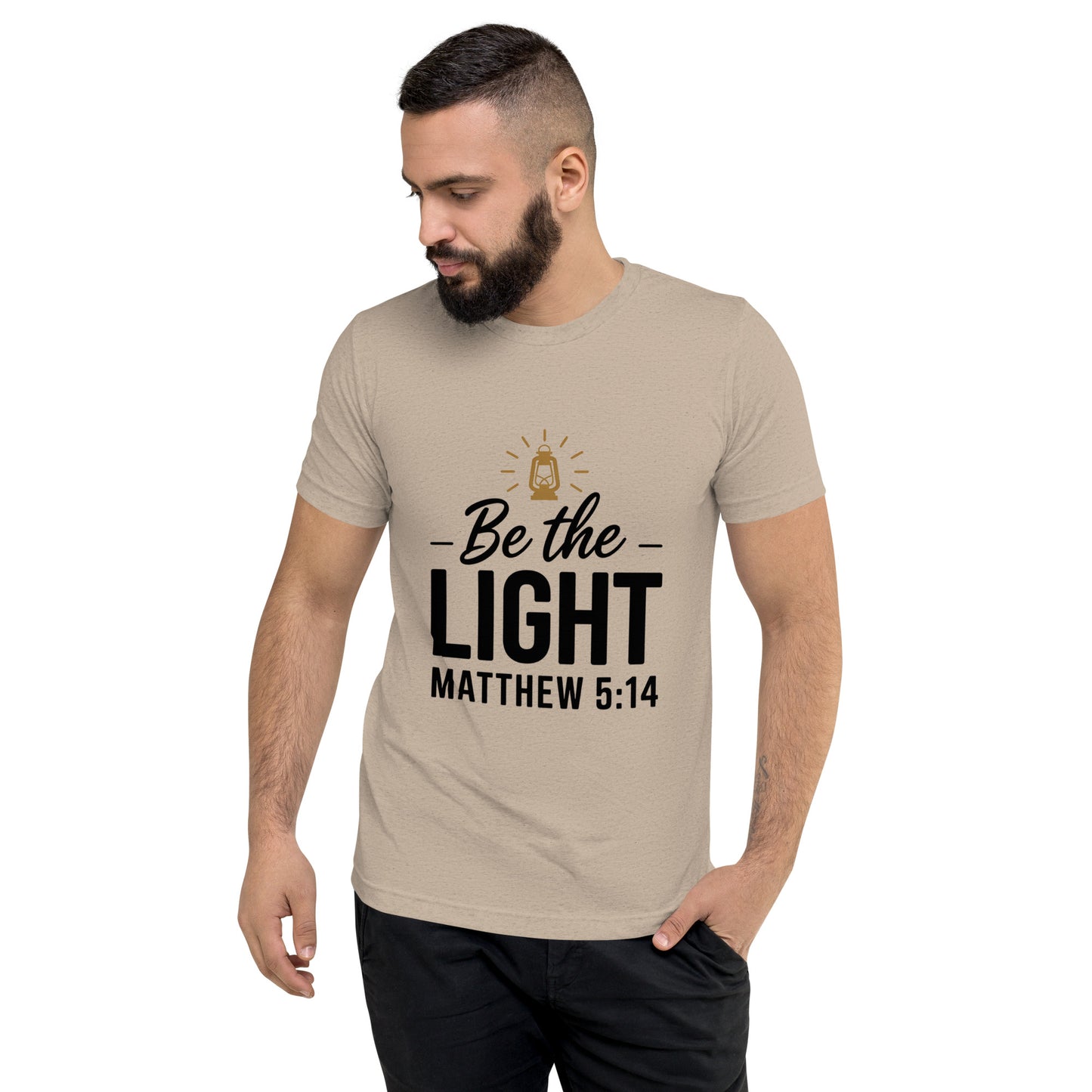 Faith-based men’s fitted t-shirt scripture design
