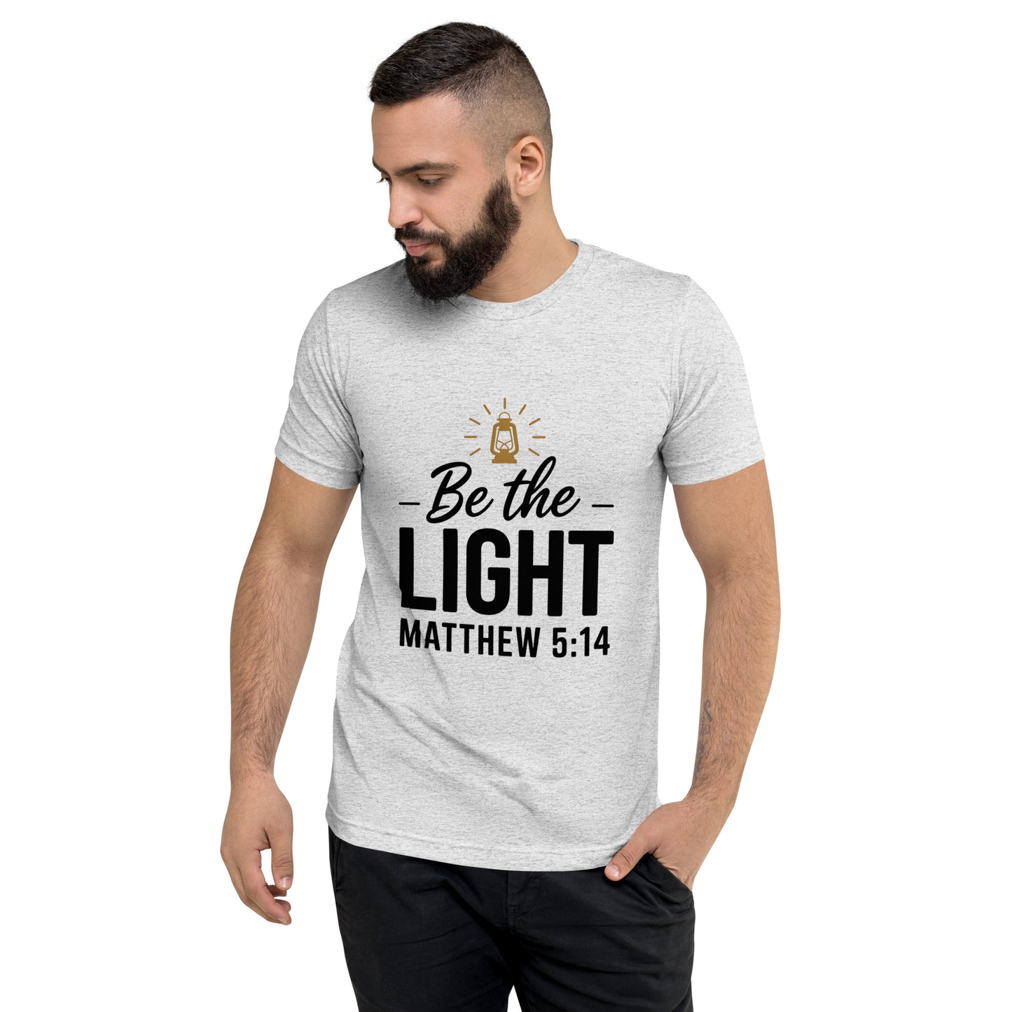 Faith-based men’s fitted t-shirt scripture design