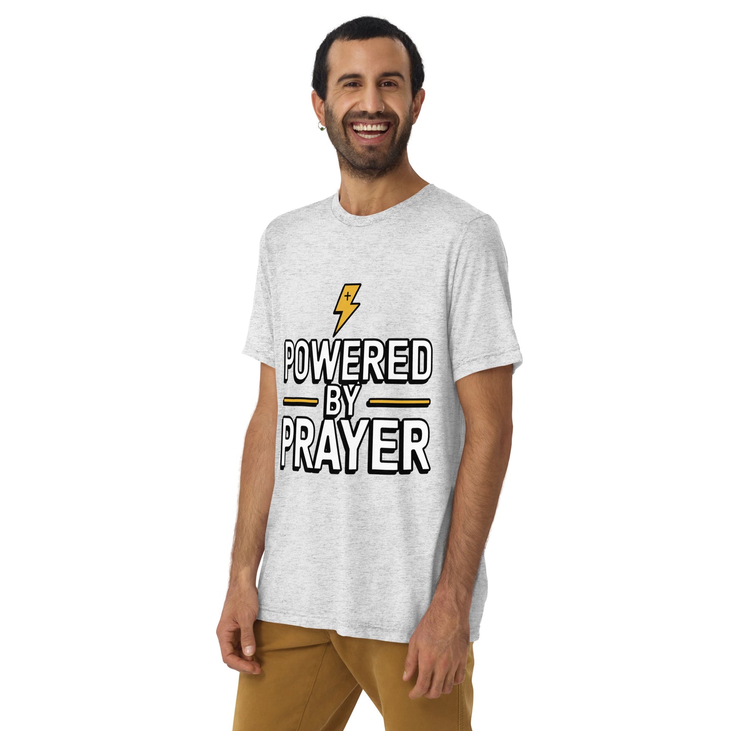 Bible verse shirt for men Powered by Prayer