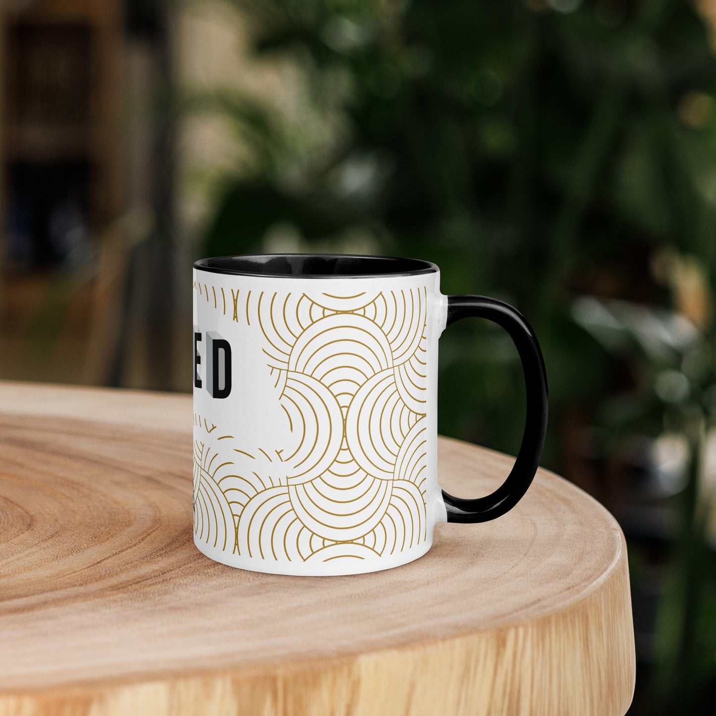 Christian mug with colorful interior and faith-inspired design