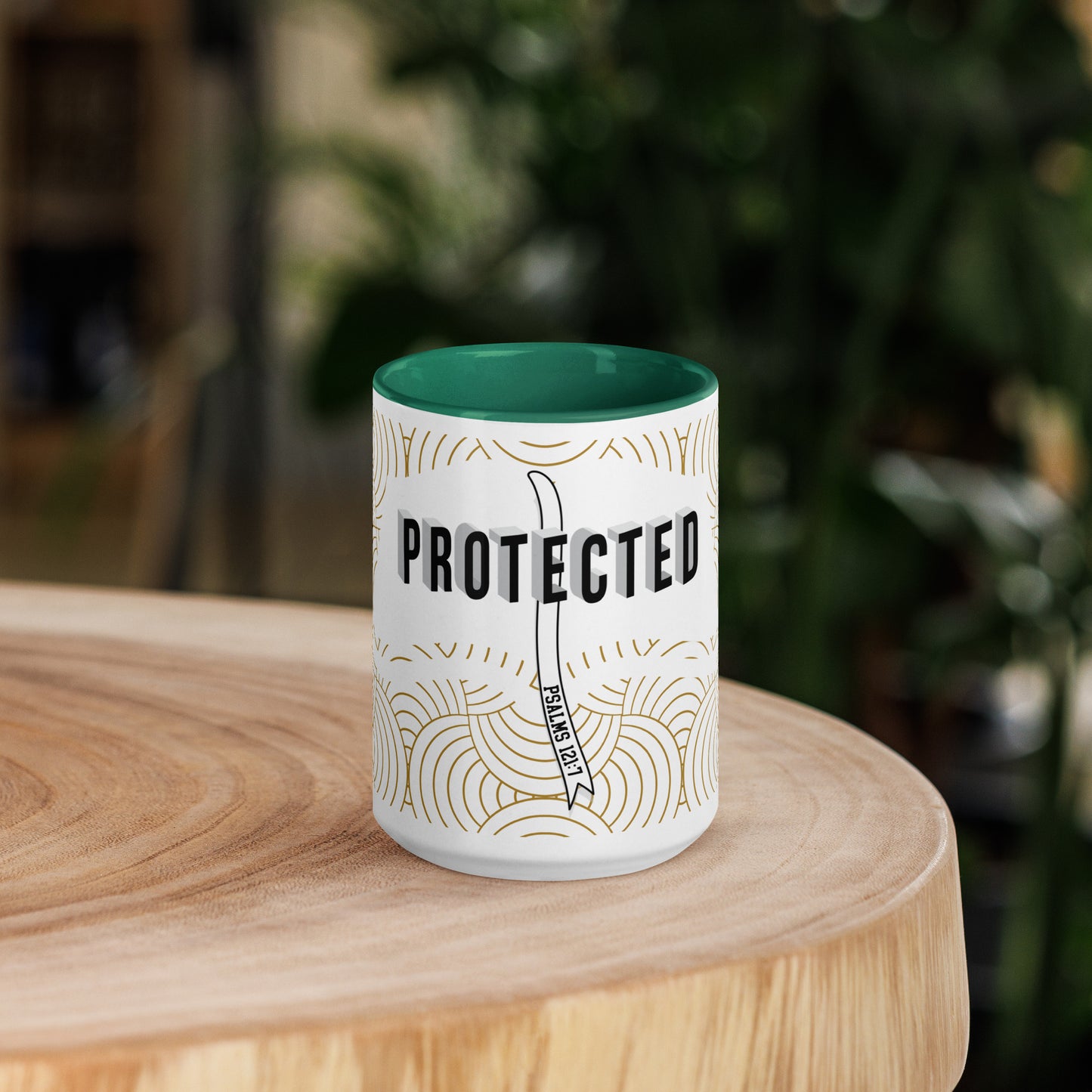 Christian coffee cup with colorful handle and lead-free material