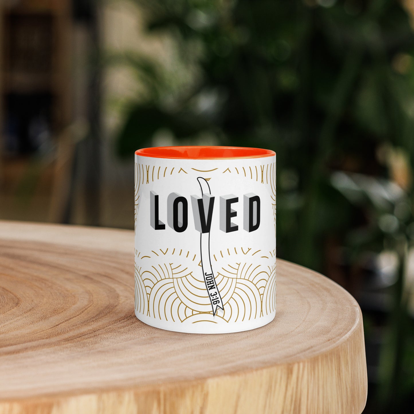 Christian coffee cup with colorful handle and lead-free material
