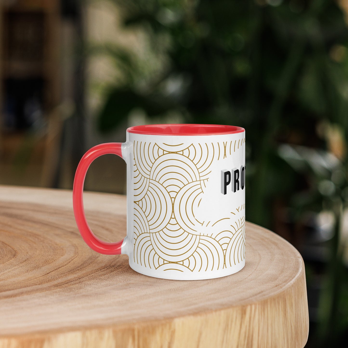 Ceramic faith mug with color inside, dishwasher and microwave safe