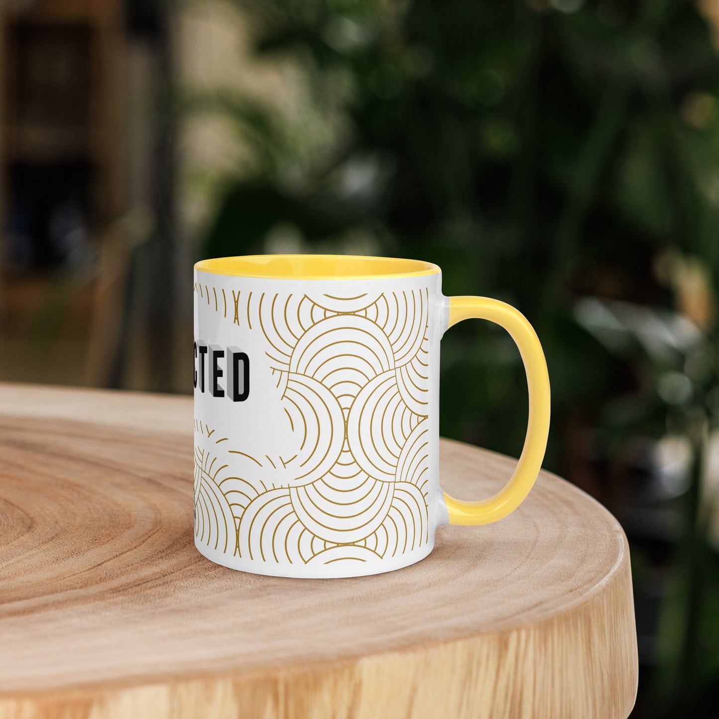 Faith-based tea cup with color inside and inspirational design