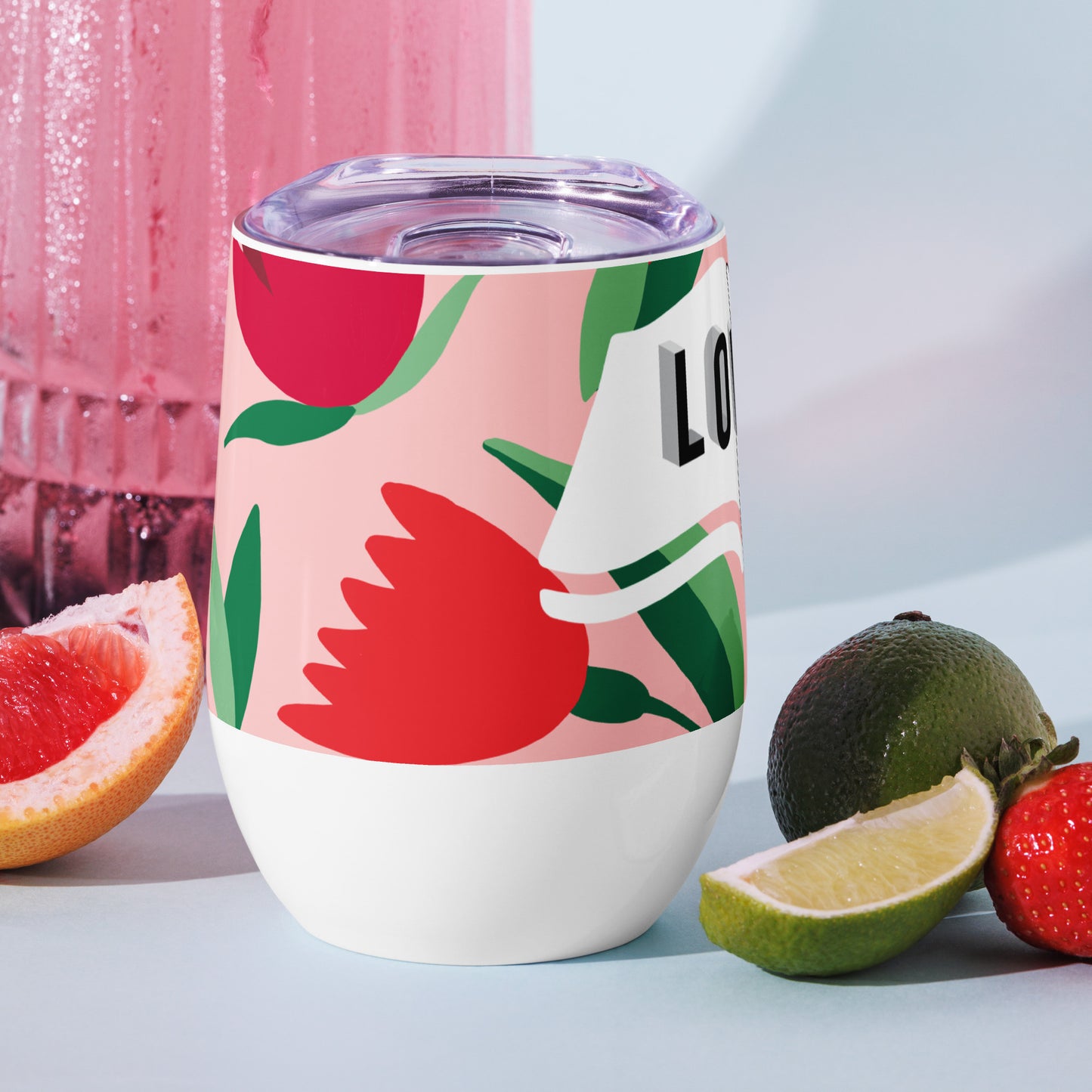 Christian juice tumbler with stainless steel, double-wall insulation