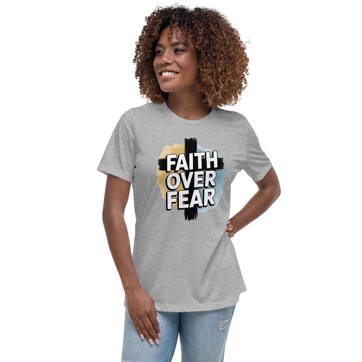 Bible verse shirt for women Faith Over Fear
