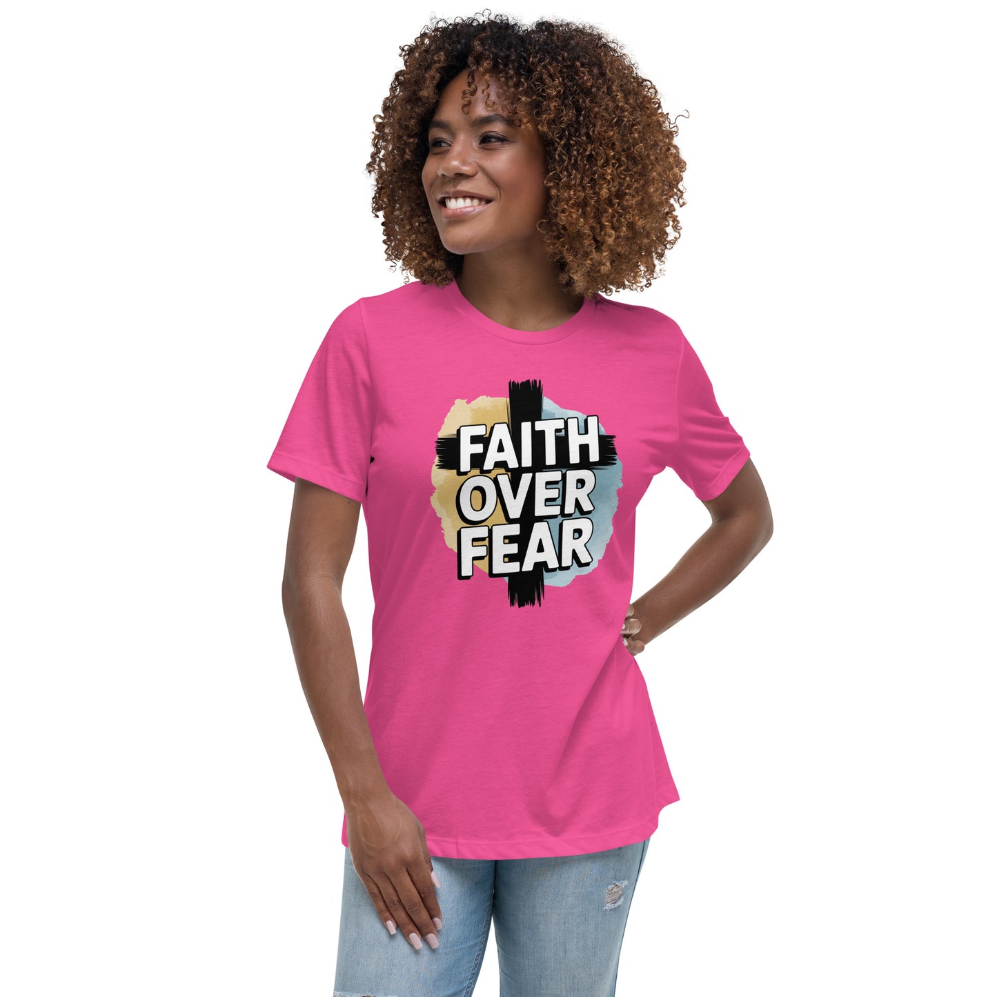 Women’s Faith Over Fear Christian relaxed t-shirt