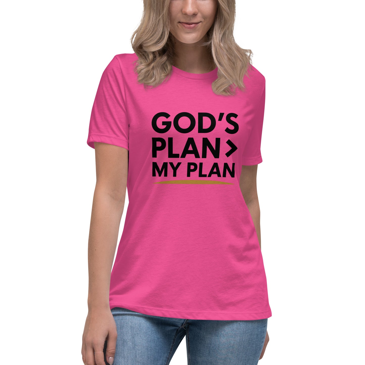 Women’s Christian t-shirt God’s Plan > My Plan