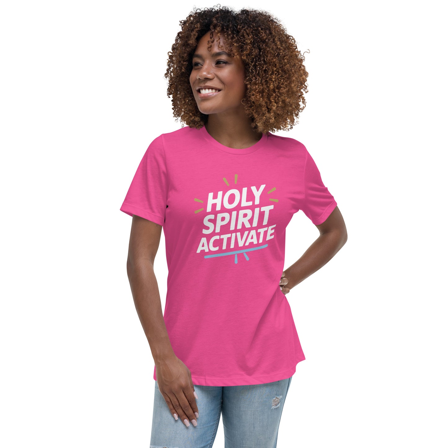 Faith-based shirt for women with Holy Spirit design