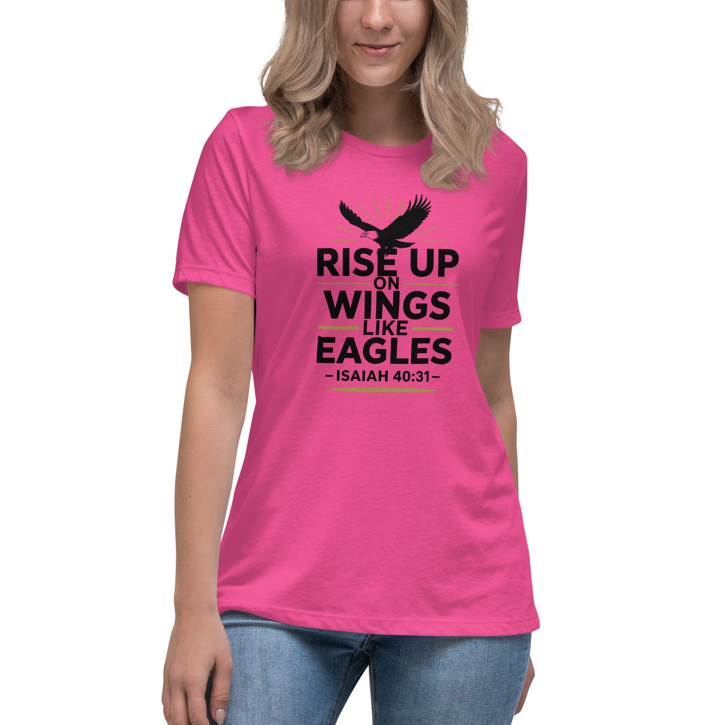 Women’s Christian t-shirt Rise Up on Wings Like Eagles Isaiah 40:31