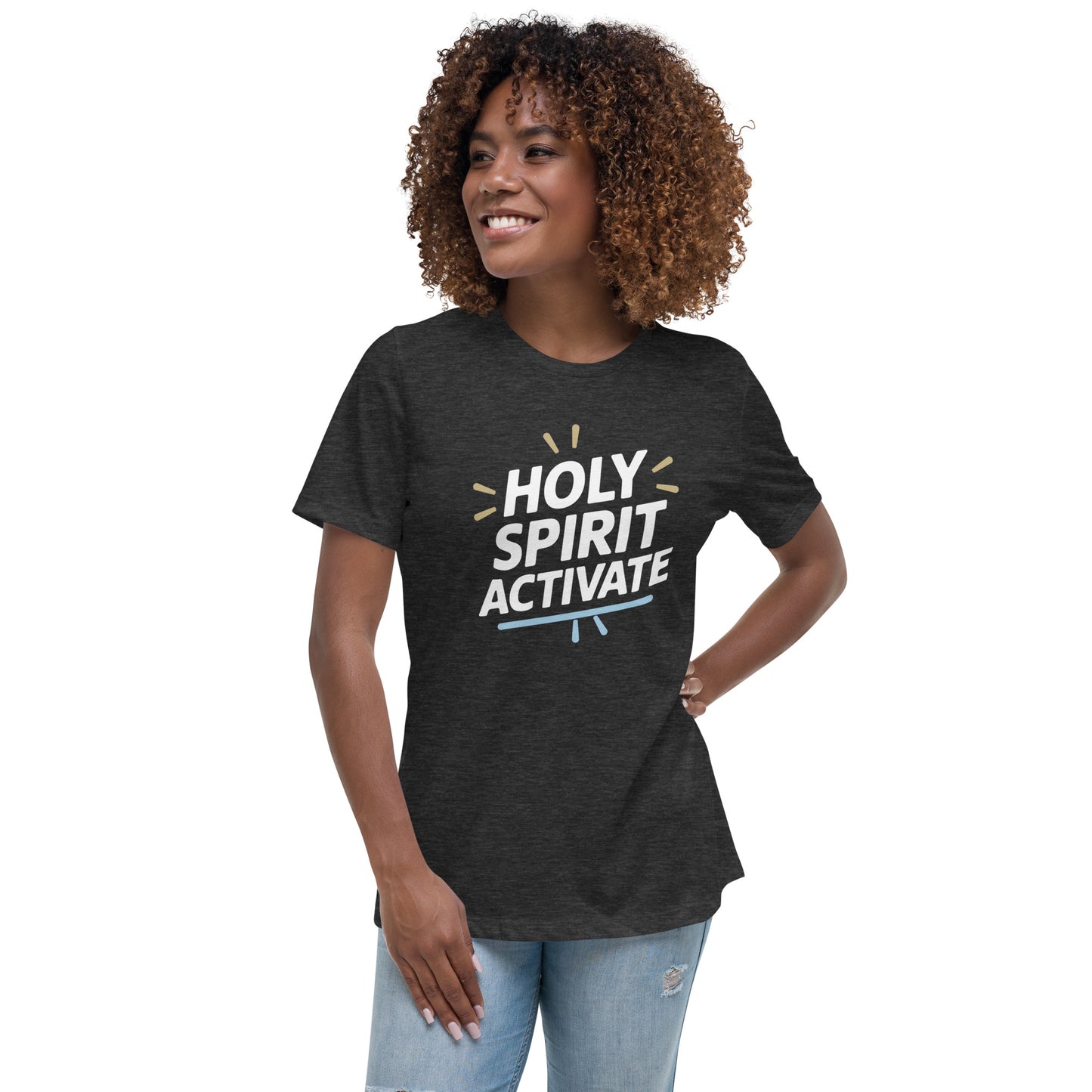 Faith-based shirt for women with Holy Spirit design