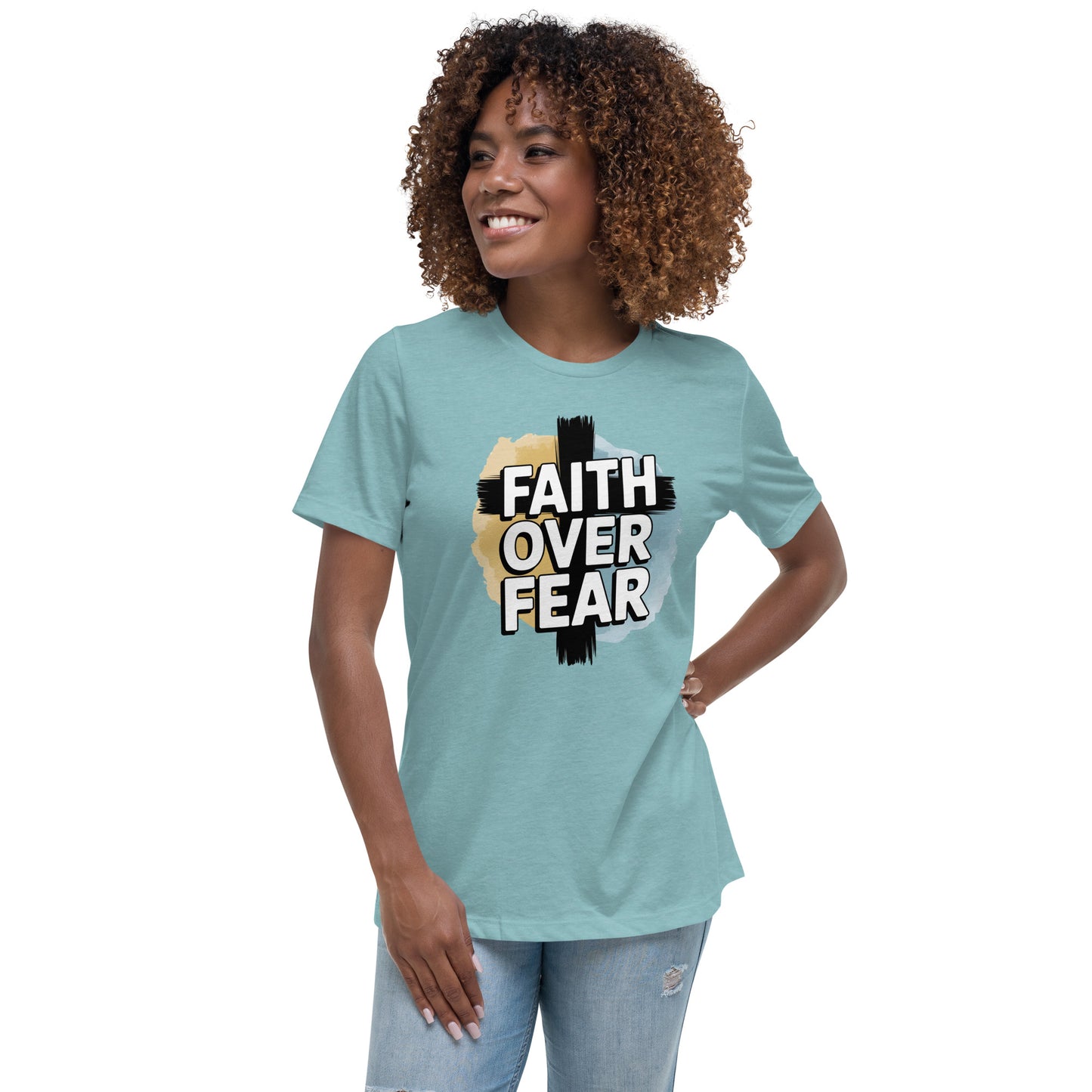 Women’s Faith Over Fear Christian relaxed t-shirt
