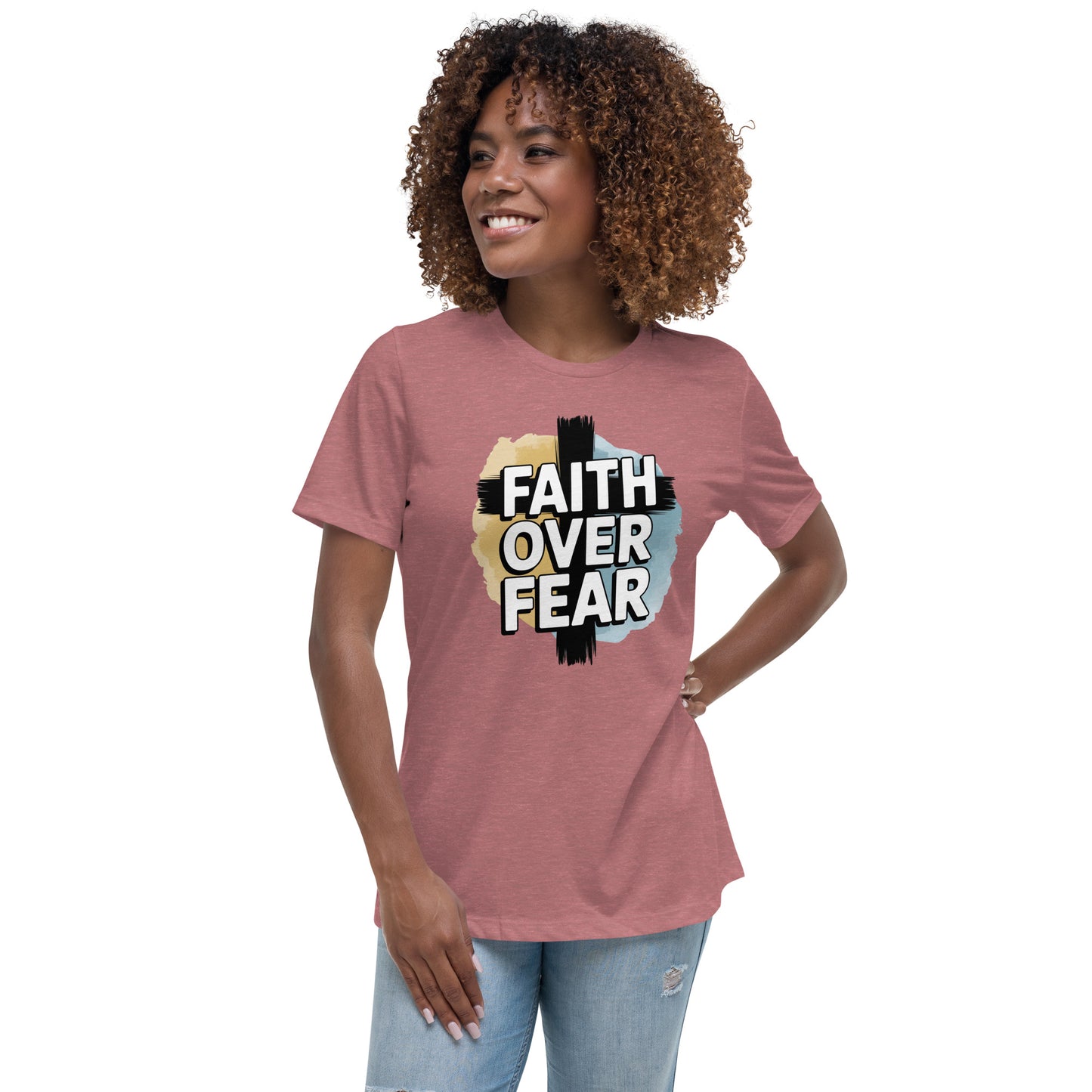 Women’s Faith Over Fear Christian relaxed t-shirt