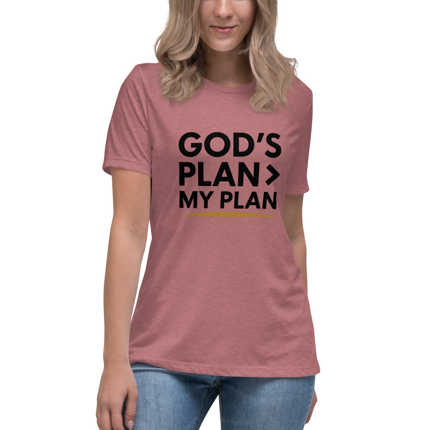 Women’s Christian t-shirt God’s Plan > My Plan