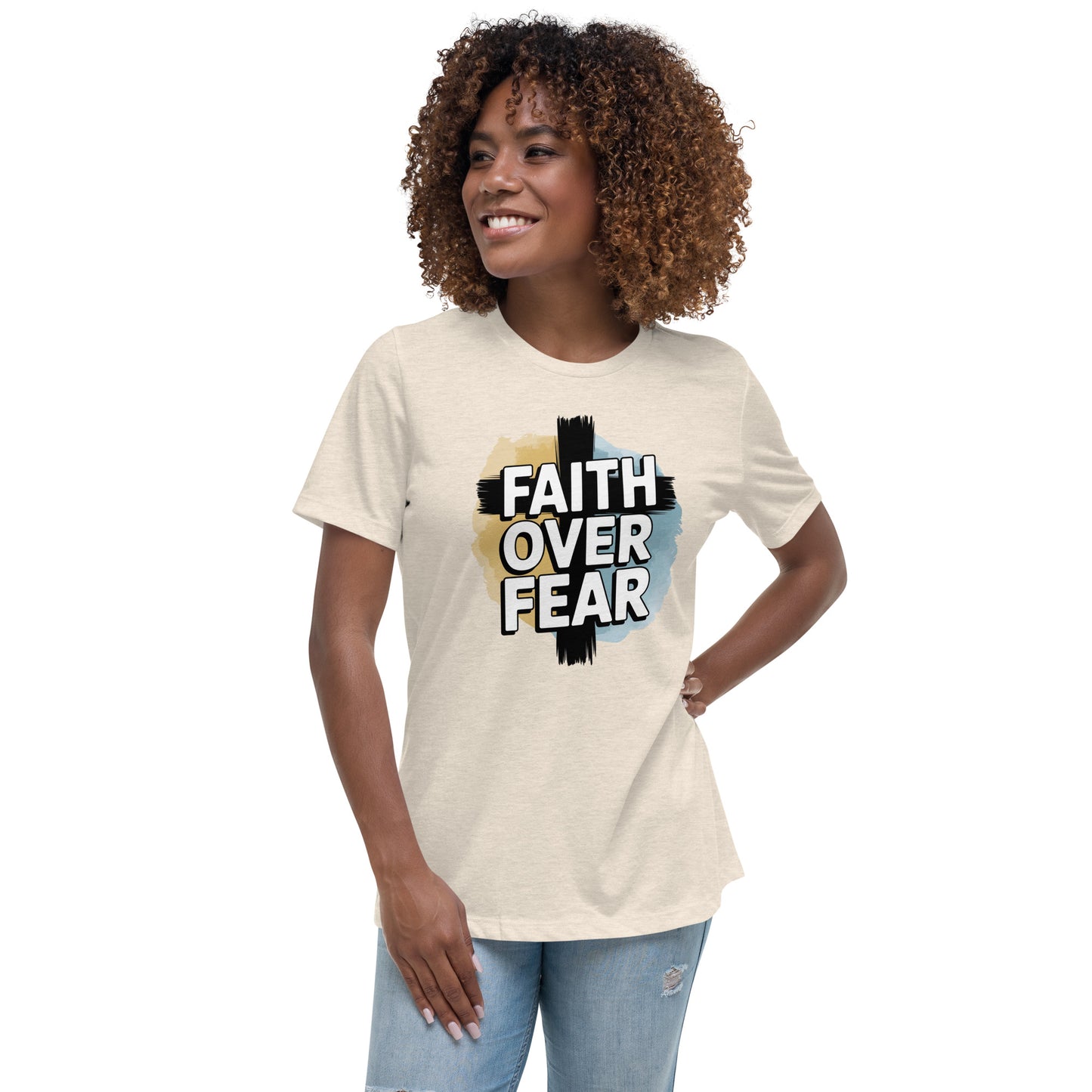 Bible verse shirt for women Faith Over Fear