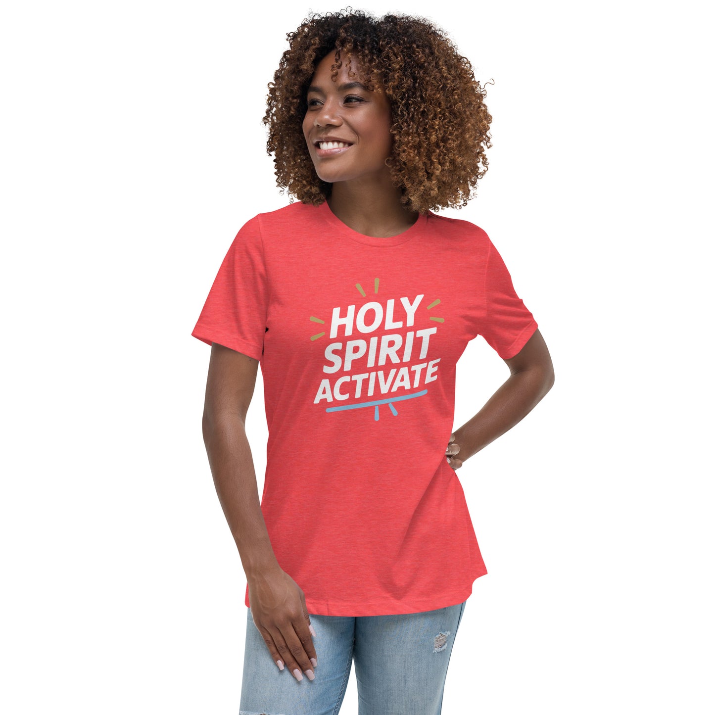 Faith-based shirt for women with Holy Spirit design