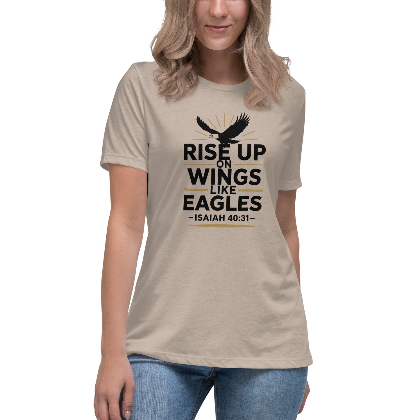 Women’s Christian t-shirt Rise Up on Wings Like Eagles Isaiah 40:31