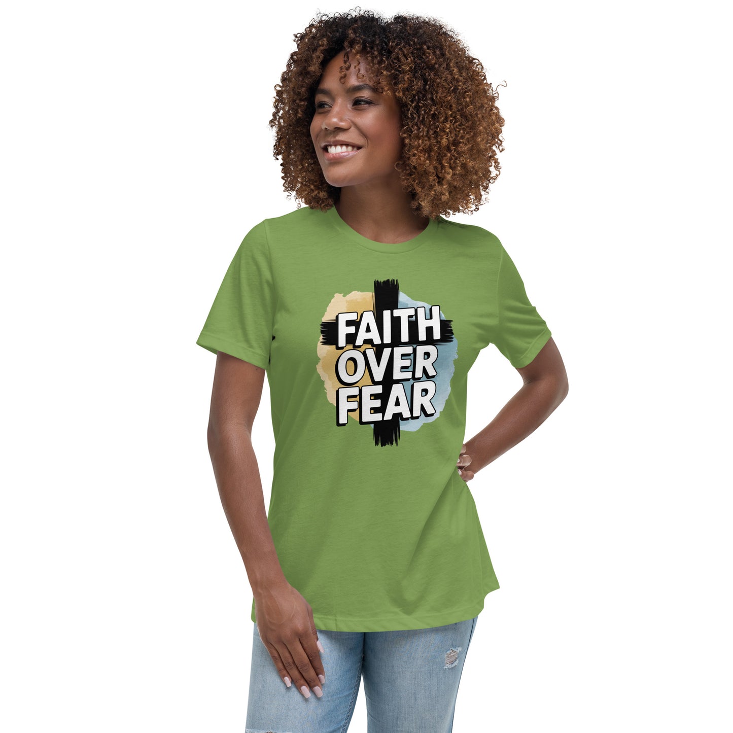 Women’s Faith Over Fear Christian relaxed t-shirt