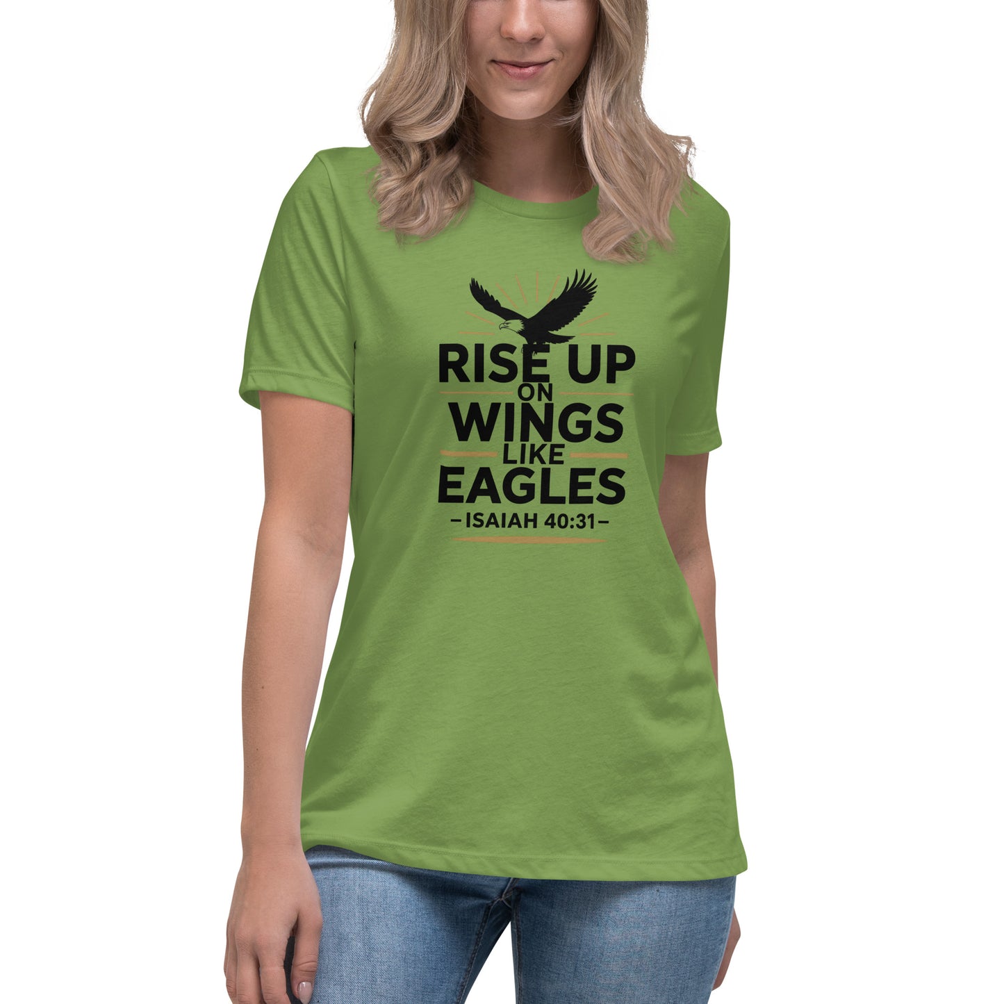 Women’s Christian t-shirt Rise Up on Wings Like Eagles Isaiah 40:31