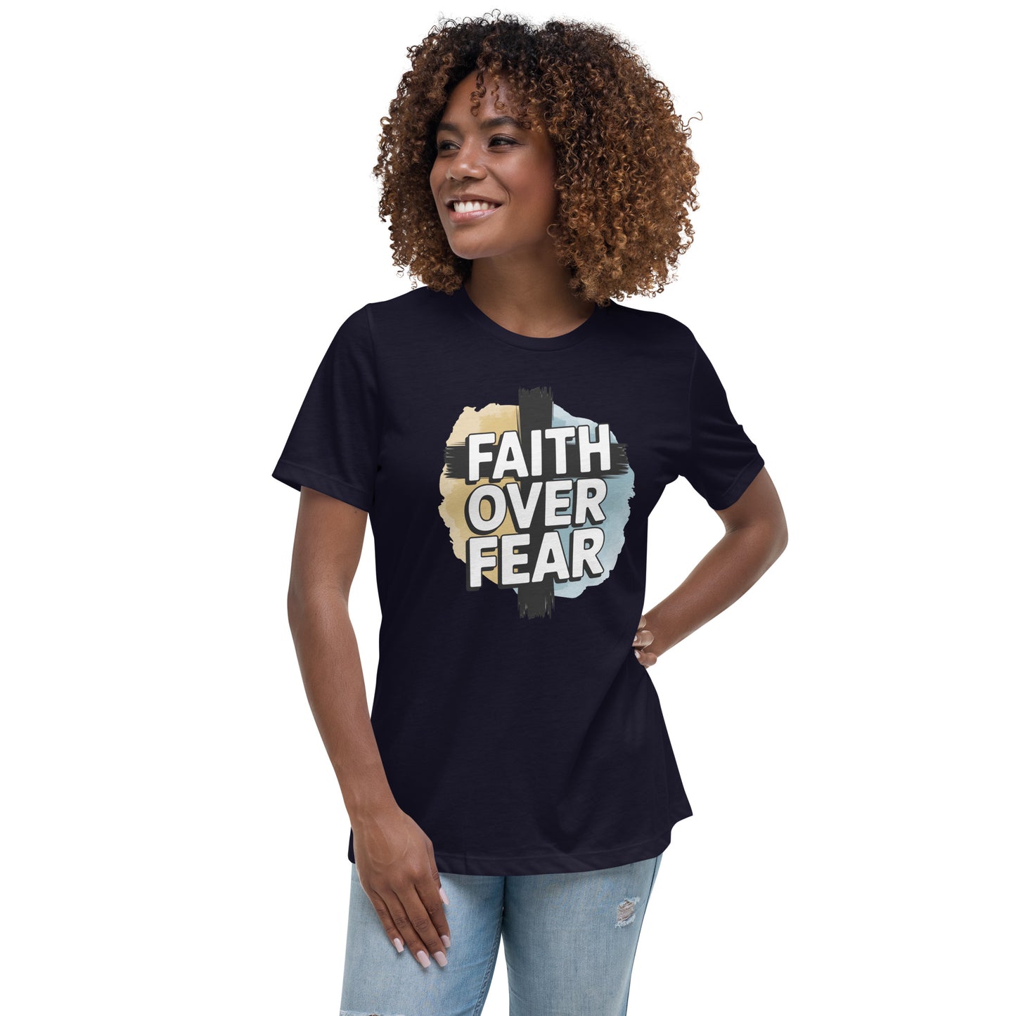 Women’s Faith Over Fear Christian relaxed t-shirt