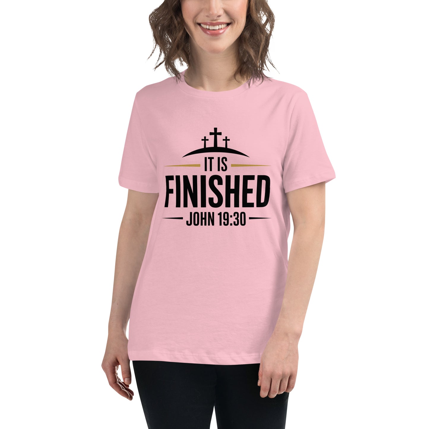 Faith-based women’s relaxed tee with scripture design